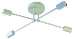 Přisazený lustr CAMBRIDGE 4xE27/15W/230V zelená/modrá
