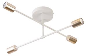 Přisazený lustr CAMBRIDGE 4xE27/15W/230V mosaz/bílá