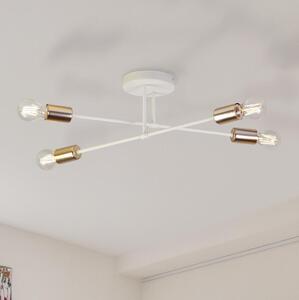 Přisazený lustr CAMBRIDGE 4xE27/15W/230V mosaz/bílá