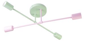 Přisazený lustr CAMBRIDGE 4xE27/15W/230V zelená/růžová