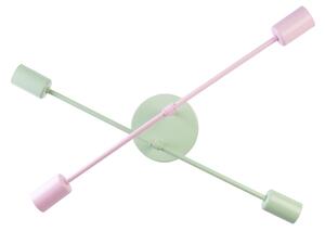 Přisazený lustr CAMBRIDGE 4xE27/15W/230V zelená/růžová