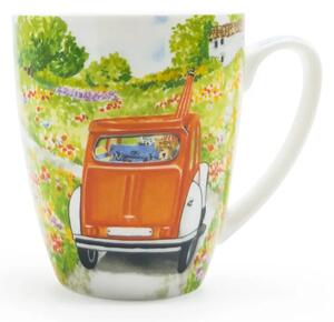 Hrnek Cesta za dobrodružstvím, 350 ml, PPD, porcelán New Bone China, motiv Citroën 2CV