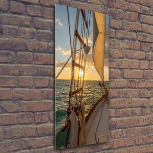 Vertikální Foto obraz fotografie na skle Jachta na moři osv-166132688
