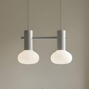 ALDEX Závěsné světlo Flo, šedé, 2 žárovky, sklo, stmívatelný, Hliník / šedá / zinek, Obývací pokoj / jídelna, kov, Design