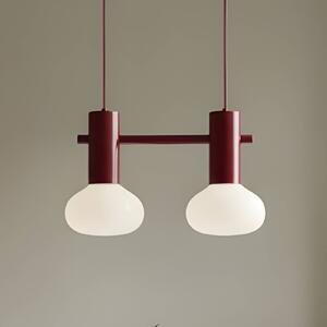 ALDEX Závěsné světlo Flo, červené, 2 žárovky, sklo, stmívatelný, Červená, Obývací pokoj / jídelna, kov, Design