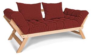 MarLiving Rozkládací futonová pohovka BREEZIO 02 170 cm z masivu/červená