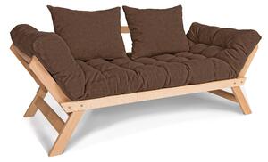 MarLiving Rozkládací futonová pohovka BREEZIO 02 170 cm z masivu/hnědá