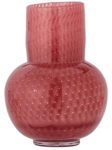 Červená skleněná váza Bloomingville Roscoe 21,5 cm