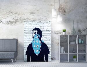ASIR Obraz na plátně (50 x 70) Banksy Street Art – kluk v bandaně