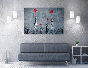 ASIR Obraz na plátně (50 x 70) Banksy Street Art – láska povznáší