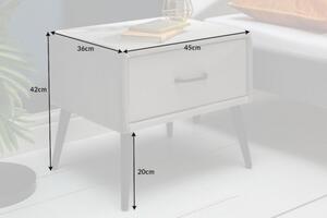 Noční stolek FAMOUS 42 CM stříbrnošedý samet skladem