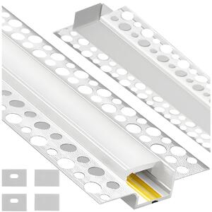 Hliníkový LED PROFIL 2m matné široké stínidlo pro 17mm karton GK ECOLIGHT