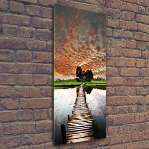 Vertikální Foto obraz fotografie na skle Dřevěný most osv-32897630