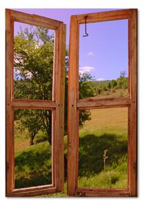 Vertikální Fotoobraz na skle Krajina za oknem osv-3292508
