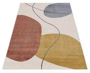 Makro Abra Moderní kusový koberec LUCY NP33A krémový žlutý šedý Rozměr: 120x170 cm