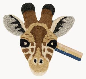 Malý ručně všívaný vlněný koberec's vysokým vlasem Gimpy Giraffe