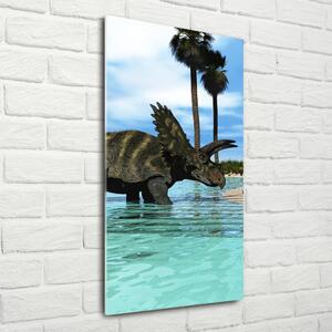 Vertikální Fotoobraz na skle Dinozaury na pláži osv-33738049