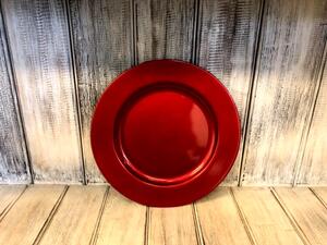 Červený dekorativní talíř- malý