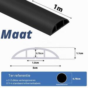 Ochrana kabelů pro podlahu, samolepicí, flexibilní kryty kabelů pro podlahu, PVC kanál pro kabely, organizér kabelů pro domácnost, kancelář, sklad (1 m x 5 cm, černá barva)