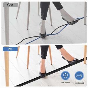 Ochrana kabelů pro podlahu, samolepicí, flexibilní kryty kabelů pro podlahu, PVC kanál pro kabely, organizér kabelů pro domácnost, kancelář, sklad (1 m x 5 cm, černá barva)