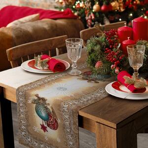 VÁNOČNÍ GOBELÍNOVÝ BĚHOUN NA STŮL MERRY2 40X100 CM VZOROVANÁ