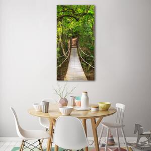 Vertikální Fotoobraz na skle Visací most v lese osv-40487494