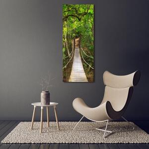 Vertikální Fotoobraz na skle Visací most v lese osv-40487494