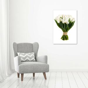 Vertikální Foto obraz fotografie na skle Bílé tulipány osv-40664213
