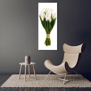 Vertikální Foto obraz na plátně Bílé tulipány ocv-40664213