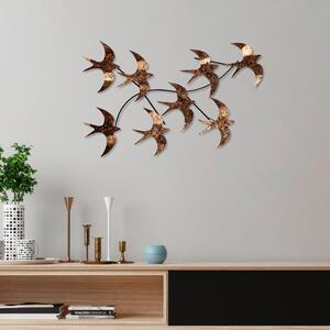 ASIR Nástěnná dekorace kovová FLYING BIRDS bronzová