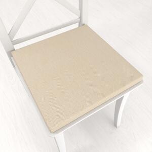 Biante Čtvercový podsedák BKM-305 Krémové cik-cak proužky - 38x38x3 cm