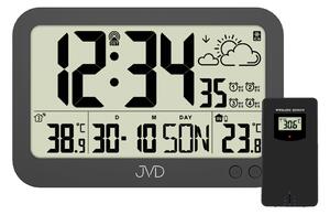 JVD Digitální černé rádiem řízené hodiny (budík) JVD RB3565.1 + teploměr