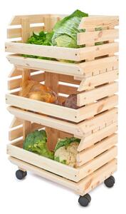 ČistéDřevo Dřevěný bedýnkový vozík na ovoce a zeleninu