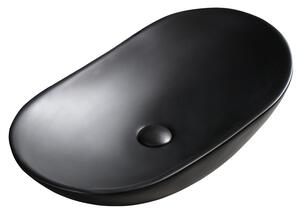 BPS-koupelny Keramické umyvadlo na desku LAVI MTB 625 62,5x36 cm, černé matné