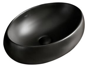 BPS-koupelny Keramické umyvadlo na desku CARI MTB 600 60x40,5 cm, černé matné