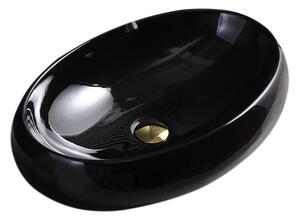 BPS-koupelny Keramické umyvadlo na desku CARI BL 500 50x31 cm, černé