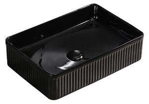 BPS-koupelny Keramické umyvadlo na desku AURA BL 500 50x34 cm, černé