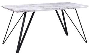 Jídelní stůl MALAN (bílá + černá) (pro 6 osob). 1023493