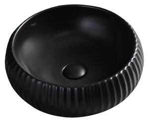 BPS-koupelny Keramické umyvadlo na desku NAOMI MTB 400 ⌀ 40 cm, černé matné