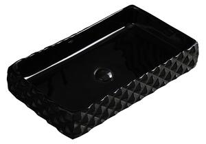BPS-koupelny Keramické umyvadlo na desku PEARL BL 605 60,5x34 cm, černé