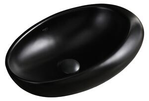 BPS-koupelny Keramické umyvadlo na desku EMMA MTB 490 49x31 cm, černé matné