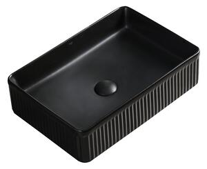 BPS-koupelny Keramické umyvadlo na desku AURA BL 500 50x34 cm, černé matné