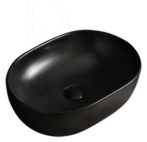 BPS-koupelny Keramické umyvadlo na desku NEO MTB 480 48x34,5 cm, černé matné