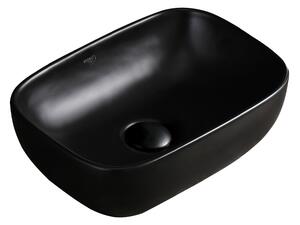 BPS-koupelny Keramické umyvadlo na desku MILO MTB 370 37x25 cm, černé matné