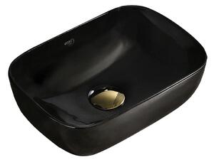 BPS-koupelny Keramické umyvadlo na desku MILO BL 370 37x25 cm, černé