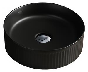 BPS-koupelny Keramické umyvadlo na desku LAVA MTB RF 370 ø37 cm, černé mat