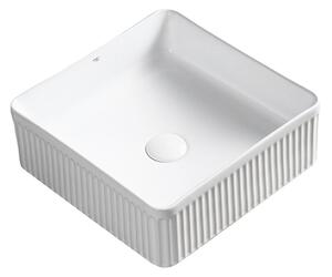 BPS-koupelny Keramické umyvadlo na desku AURA WH 375 37,5x37,5 cm, bílé