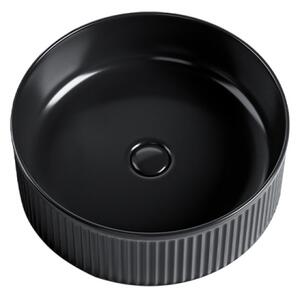BPS-koupelny Keramické umyvadlo na desku LAVA BL RF 370 ø37 cm, černé