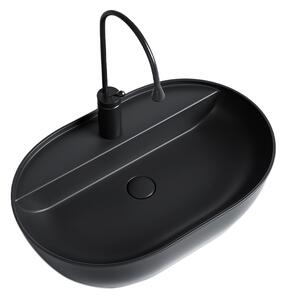 BPS-koupelny Keramické umyvadlo na desku EMI MTB 605 60,5x40,5 cm, černé matné