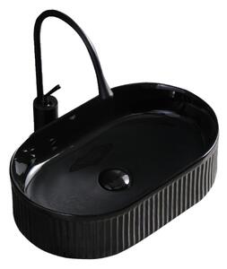 BPS-koupelny Keramické umyvadlo na desku ELIX BL 490 49x31 cm, černé lesklé